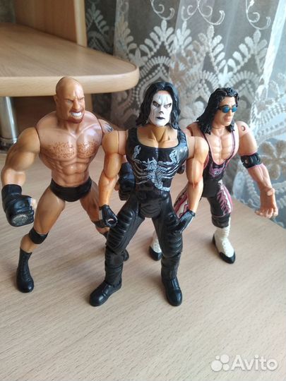 Рестлеры игрушки WCW (Sting,Brett Hart,Goldberg)