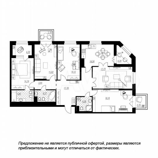 5-к. квартира, 139,5 м², 4/9 эт.