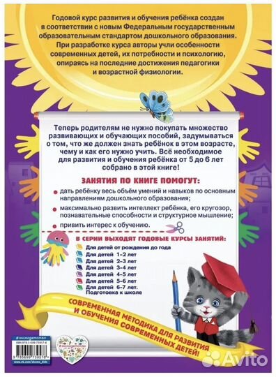 Годовой курс занятий: для детей 5-6 лет (с наклей