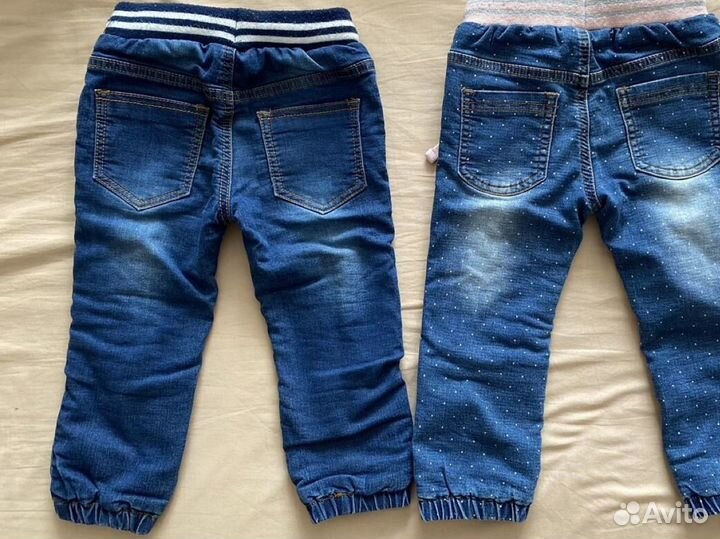 Джинсы для мальчика/девочки 92 утепленные