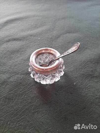 Солонка хрусталь серебро