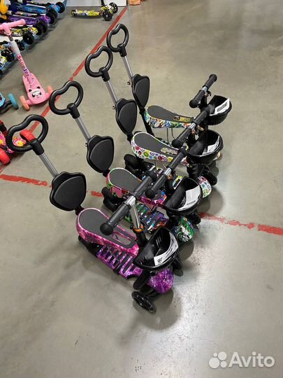 Самокат беговел 5 в 1 с родительской ручкой