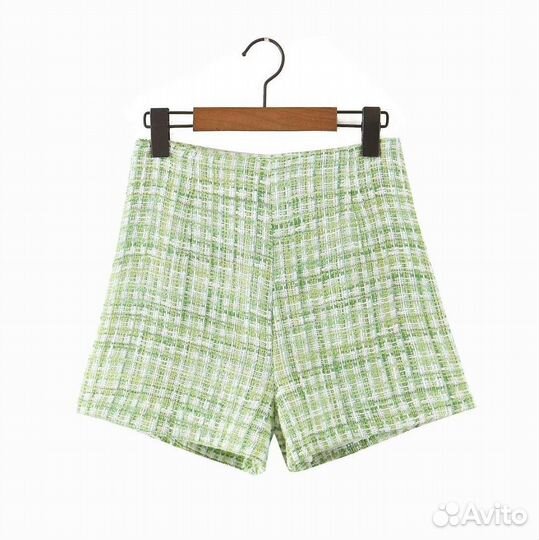 Твидовые шорты zara с этикеткой