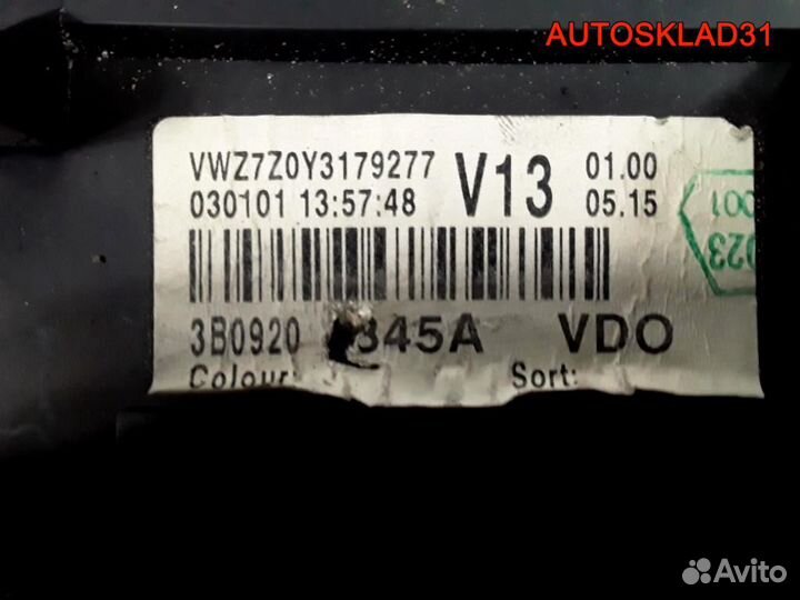 Панель приборов Фольксваген Пассат Б5+ 3B0920845A