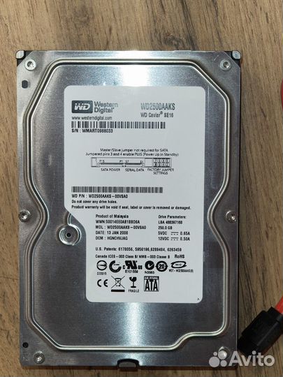 HDD Western Digital WD2500aaks + провод
