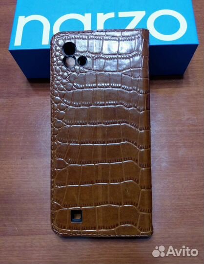 Чехол-книжка Realme Narzo 50i из натуральной кожи