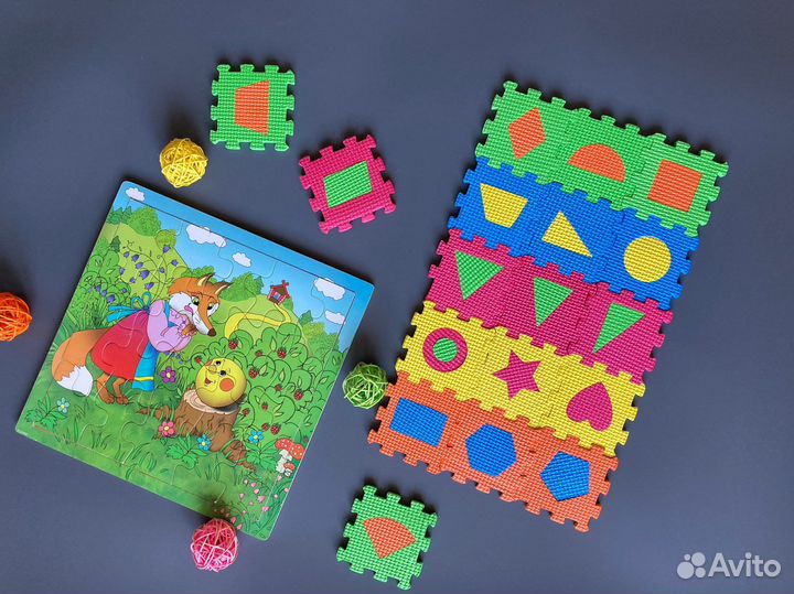 Пазлы крупные развивающие деревянные