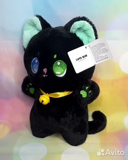 Мягкая игрушка Котик аниме с колокольчиком