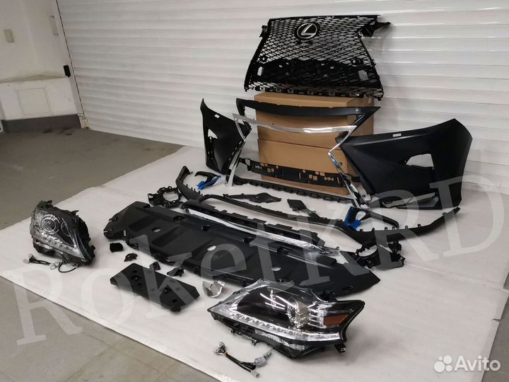 Обвес + фары Lexus rx с 2010-15 г стиль 2016 г