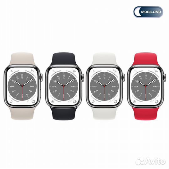 Apple Watch 8 стальной кейс 41 мм Silver/White XL