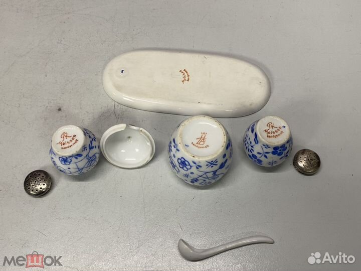 Набор для специй фарфор серебро 19век