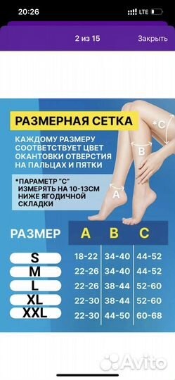 Компрессионные чулки 1 класс