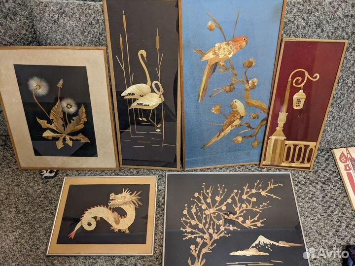 Панно соломенные