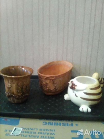 Керамические горшки, кашпо для цветов разные