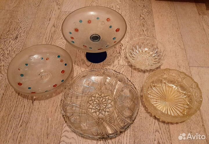 Салатники, блюда,ваза стекло СССР