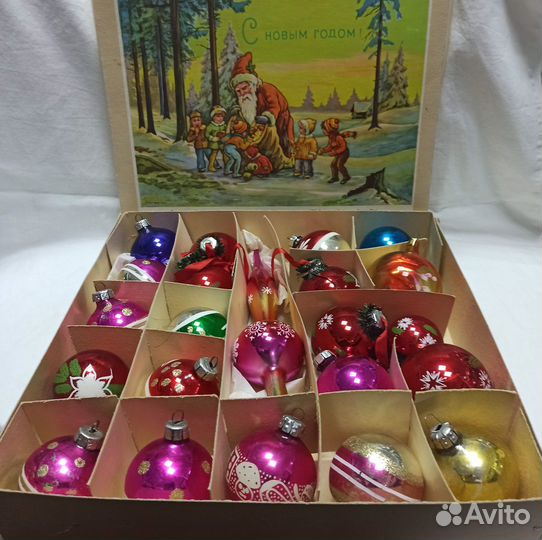 Набор елочных игрушек ГДР в родной коробке
