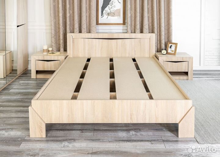 Кровать двухспальная 160х200 светлая