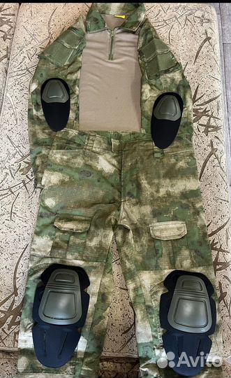 Тактический боевой костюм мох с защитой