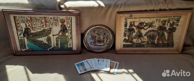 Картины-папирус Египет, орнамент, игральные карты
