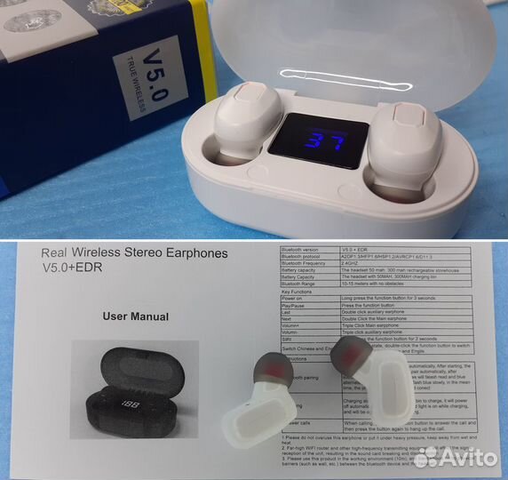 Наушники Вакуумные Беспроводные K5s ЖК дисплей