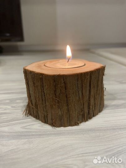 Подсвечник из можжевельника