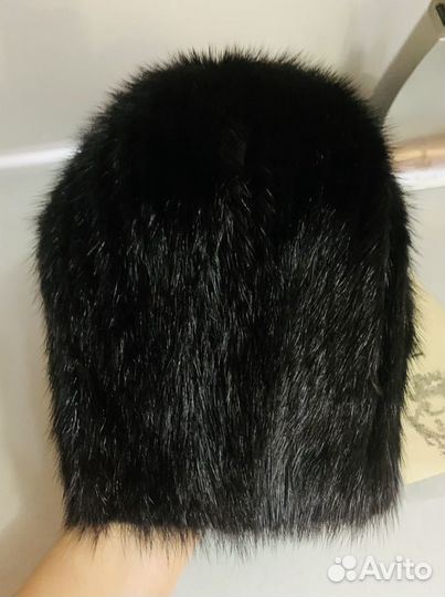 Шапка норковая вязаная