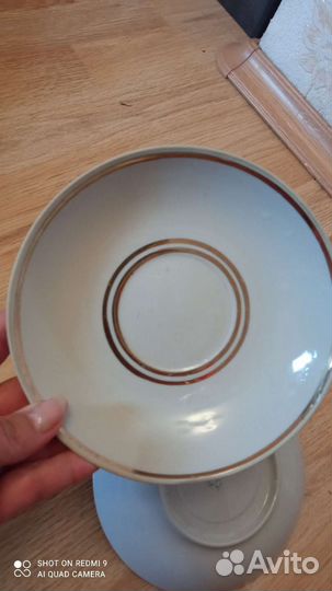 Тарелка-блюдце Богданлвич, СССР с позолотой