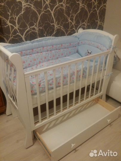 Новые Детская кроватка Лель Магнолия и матрас икея