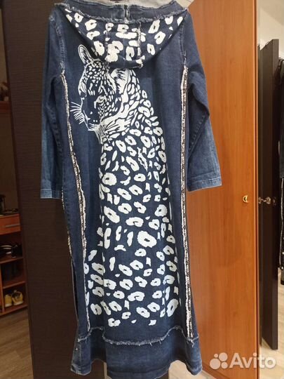 Плащ джинсовый женский