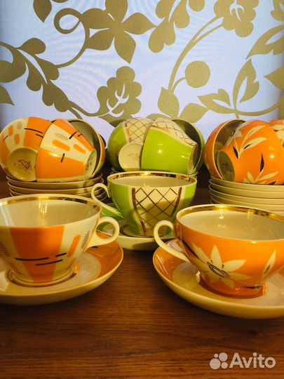 Чайные пары Сервиз Дулёво винтаж СССР