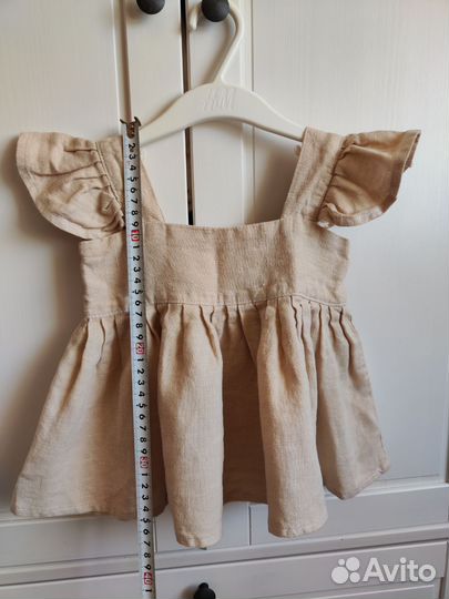 Льняной топ для девочки, размер 86-92