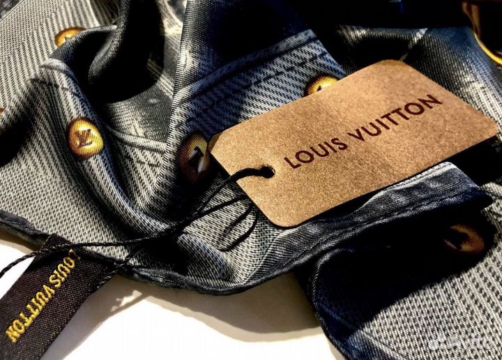 Платок шаль шарф Louis Vuitton Джинсовая симфония