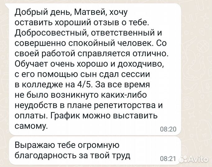 Репетитор математика, физика, инф. Летние занятия