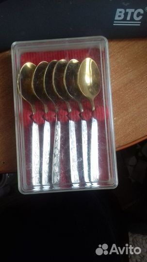 Ложка СССР,позолоченные чайные мельхиор,набор