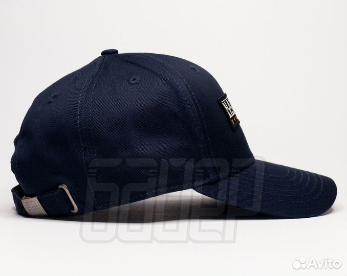 Кепка бейсболка Napapijri синяя с флагом