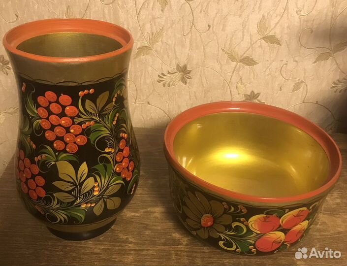 Кухонная утварь из дерева хохлома СССР