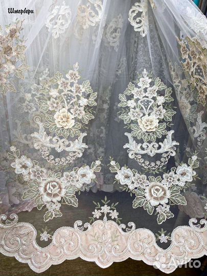 Тюль люкс с цветами. Новый