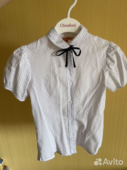Блузка рубашка школьная 134