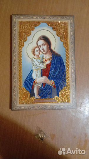 Икона Божьей матери алмазная мозаика
