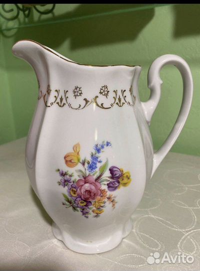 Заварочный чайник «Мейсенский букет» Богемия, чсср