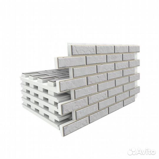 Термопанель фасадная клинкерная foggi bianco (1900