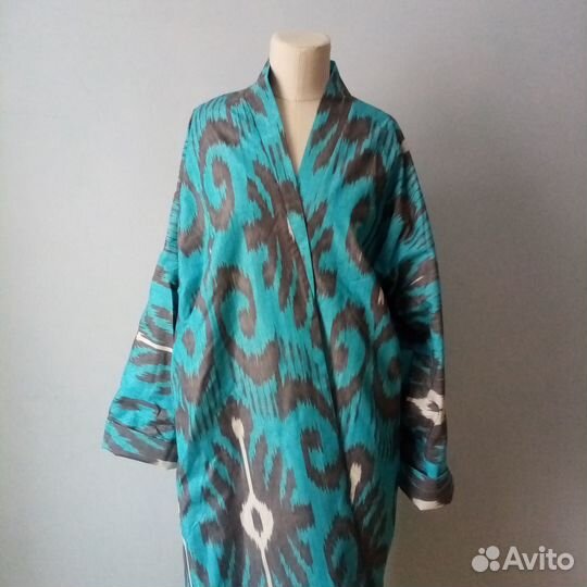 Кимоно из иката. Узбекский чапан. Бохо пальто