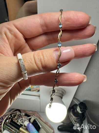 Золотой браслет 585 бу с топазами Sokolov