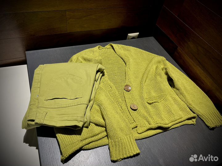 Джинсы + кардиган размер M