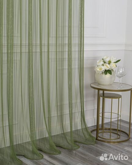Новый тюль Плиссе зеленый