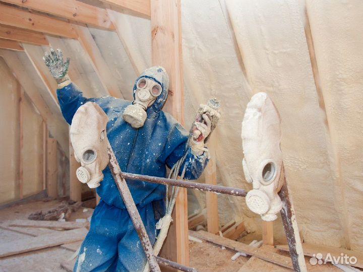 Утепление пенополиуретаном от 200 м²