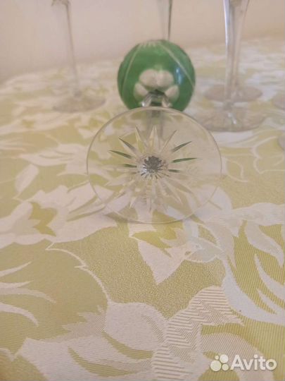 Фужеры цветной хрусталь. Винтаж