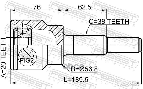 Шрус наружный задний 20X56.8X38 2110explr Febest