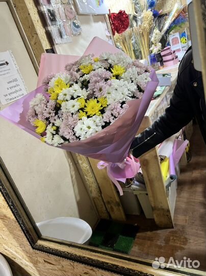 Хризантема букет из хризантем 15 25 51 101