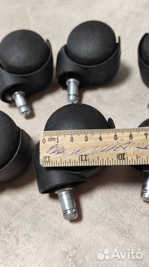 Колесо мебельное со штырем, б/у, 6 штук